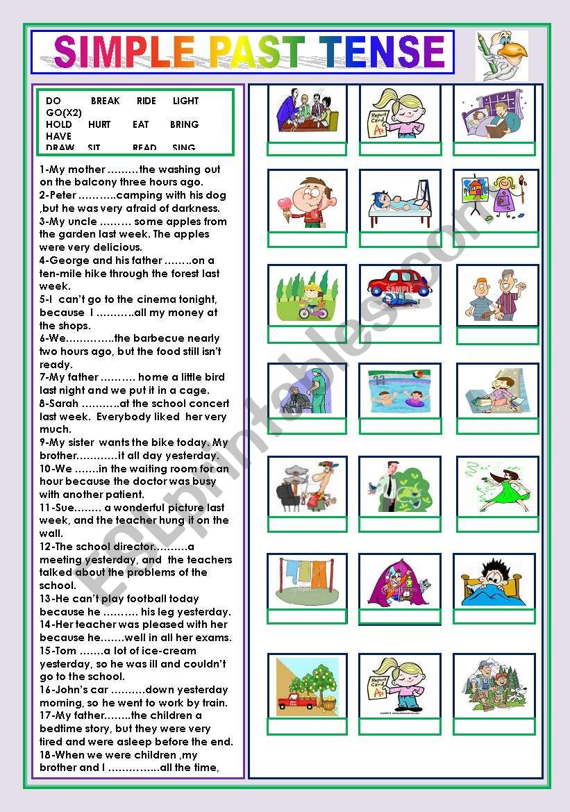 SIMPLE PAST TENSE worksheet