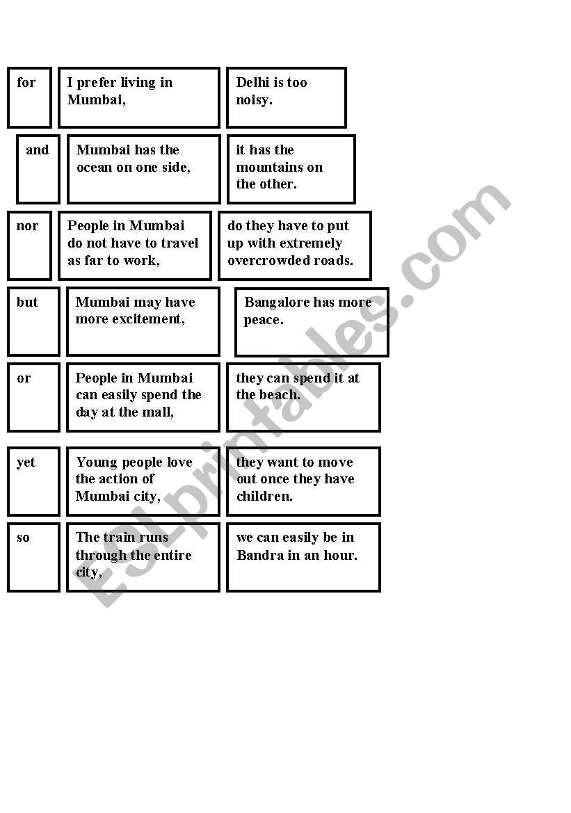 Compound sentence and coordinator game