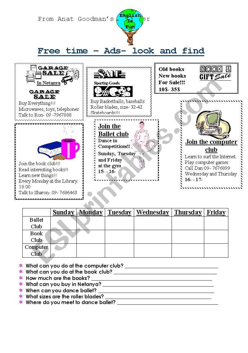 Reading Comprehension Hobbies worksheet