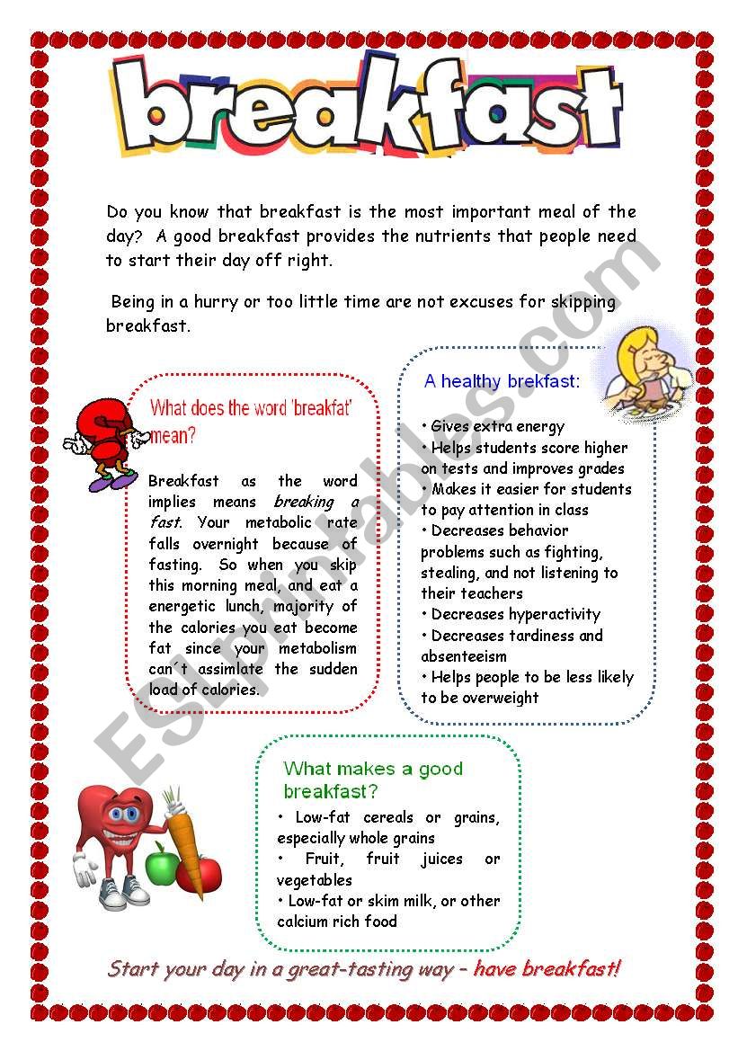 BREAKFAST worksheet