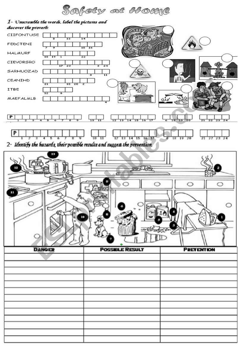 safety at home worksheet