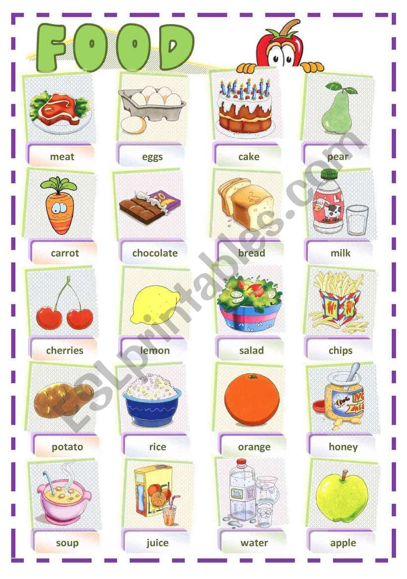 FOOD PICTIONARY worksheet