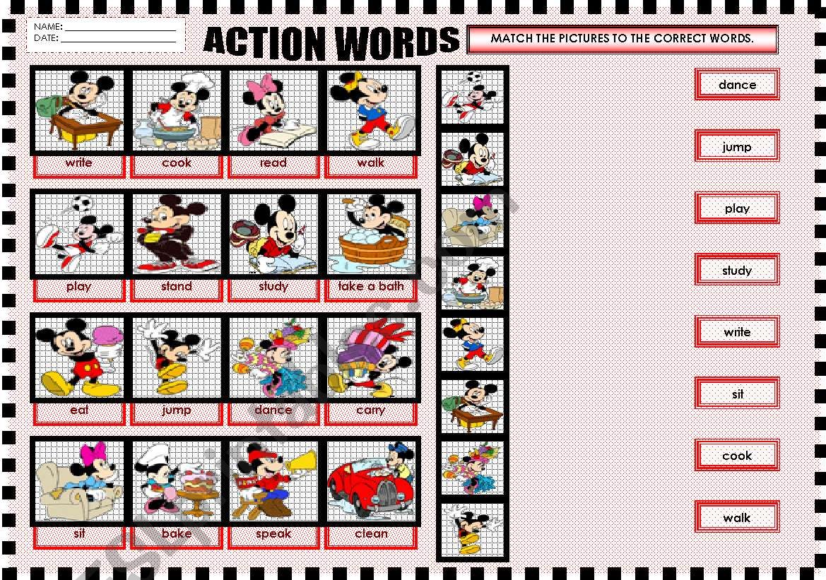 ACTION WORDS worksheet