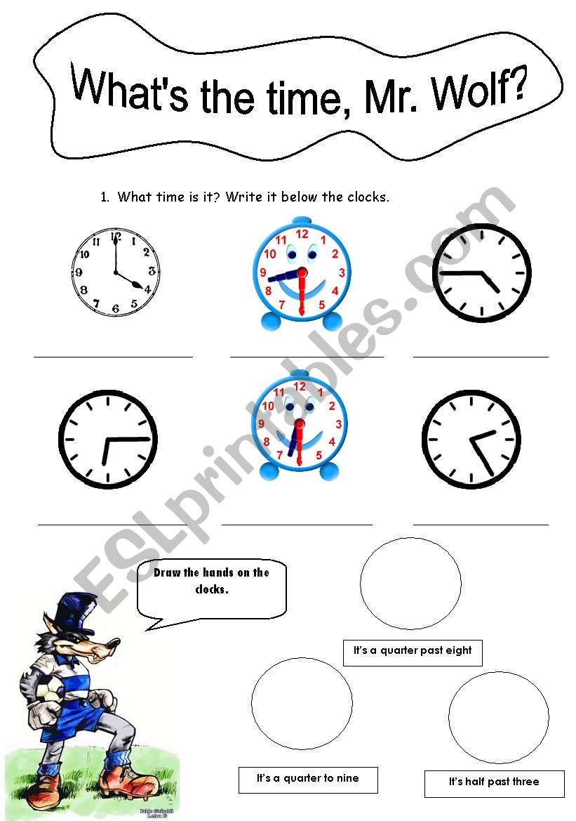 Whats the time, Mr. Wolf? worksheet