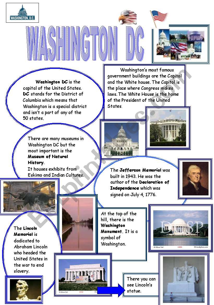 washington dc worksheet