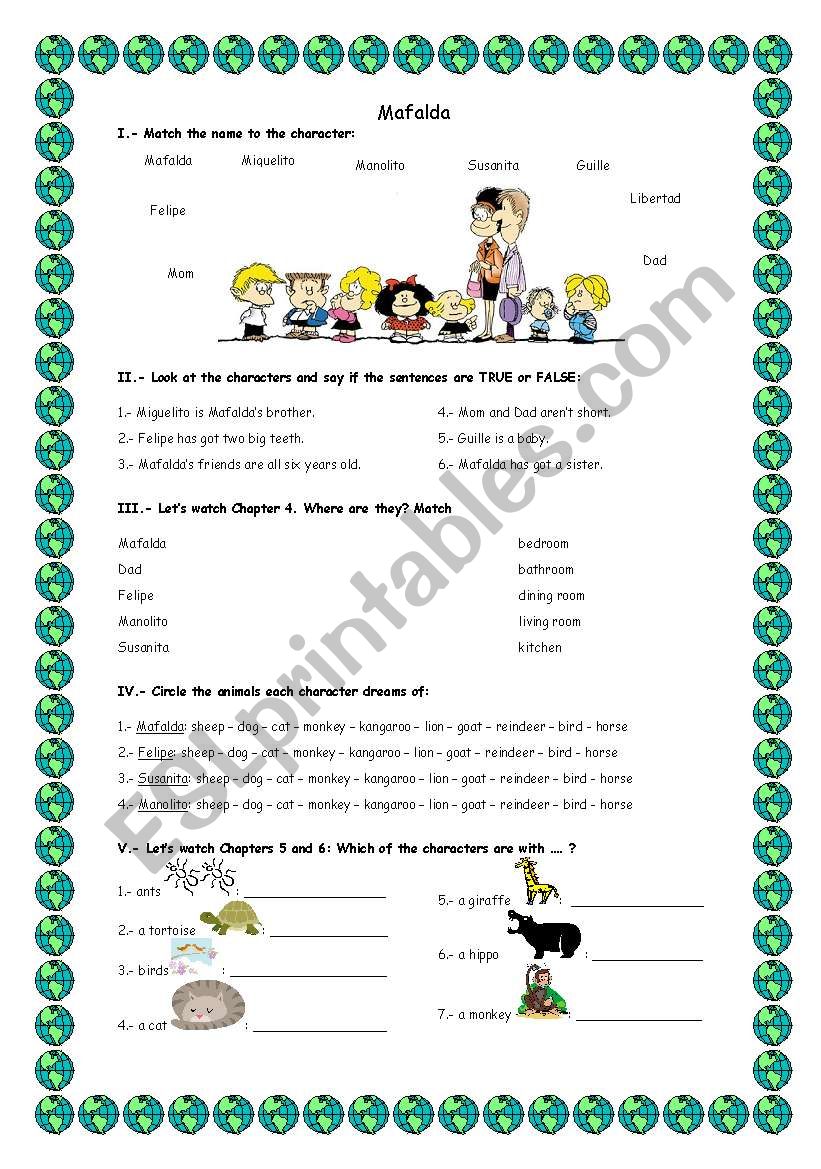 Mafalda Video Activities  worksheet