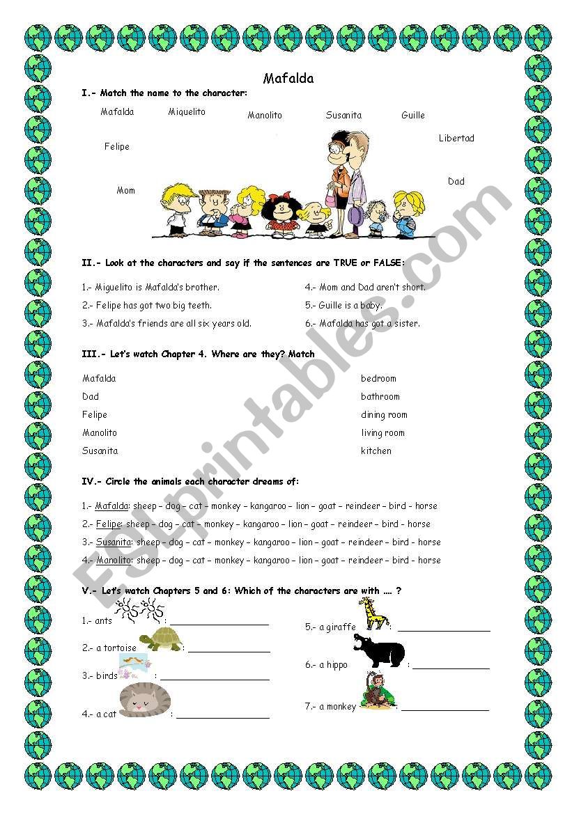 Mafalda Video Activities  worksheet