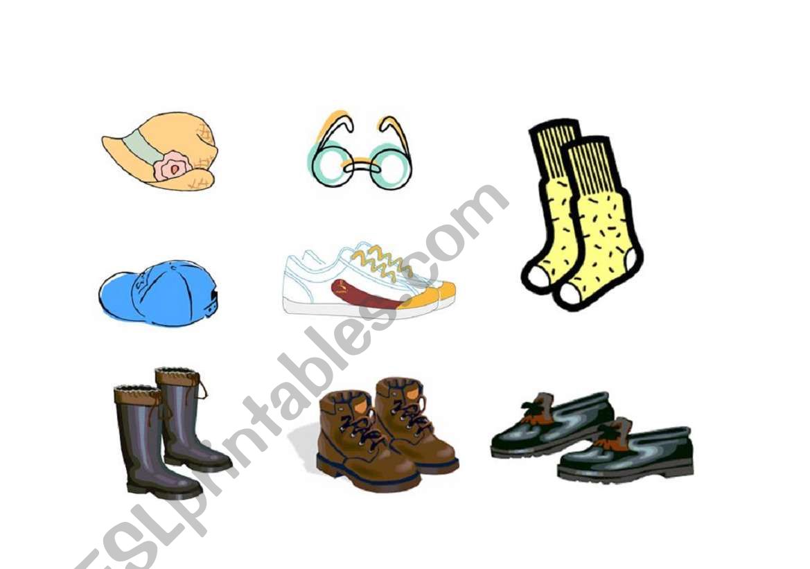 clothing flashcards worksheet