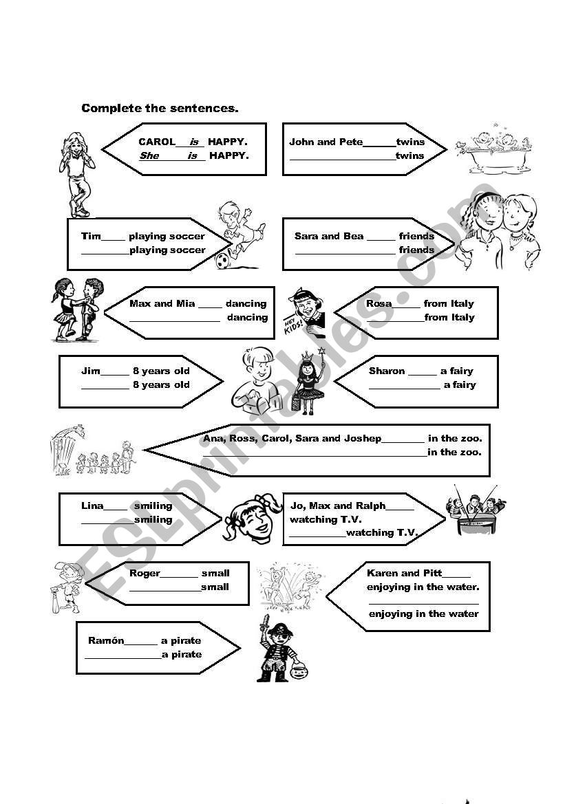 TO BE AND PRONOUMS worksheet