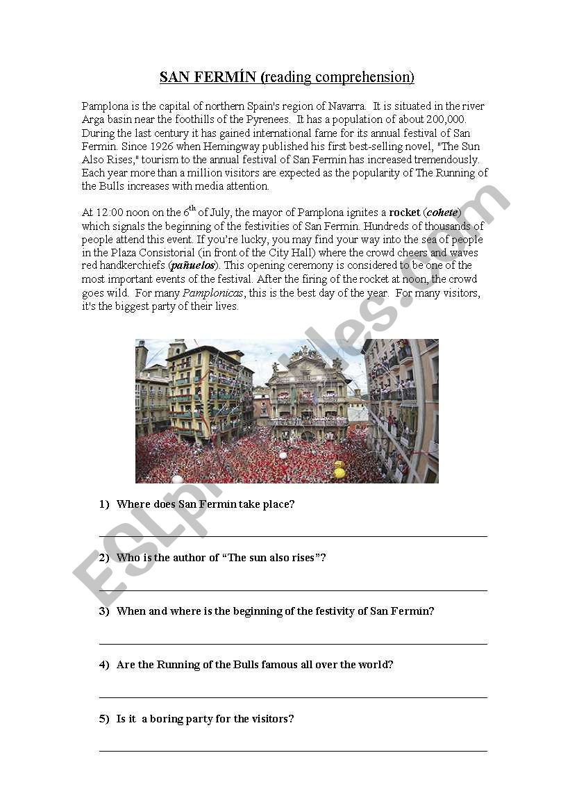 SAN FERMN worksheet