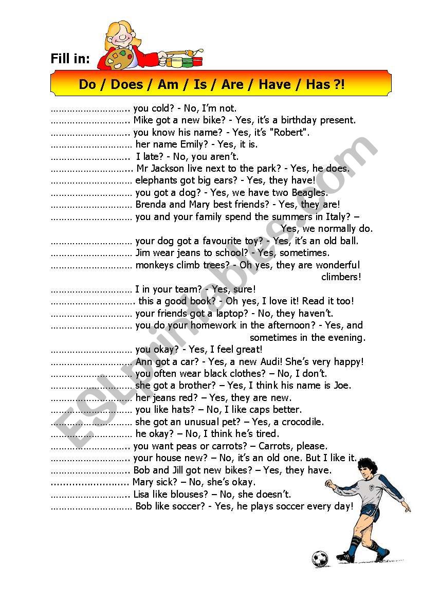 Questions worksheet
