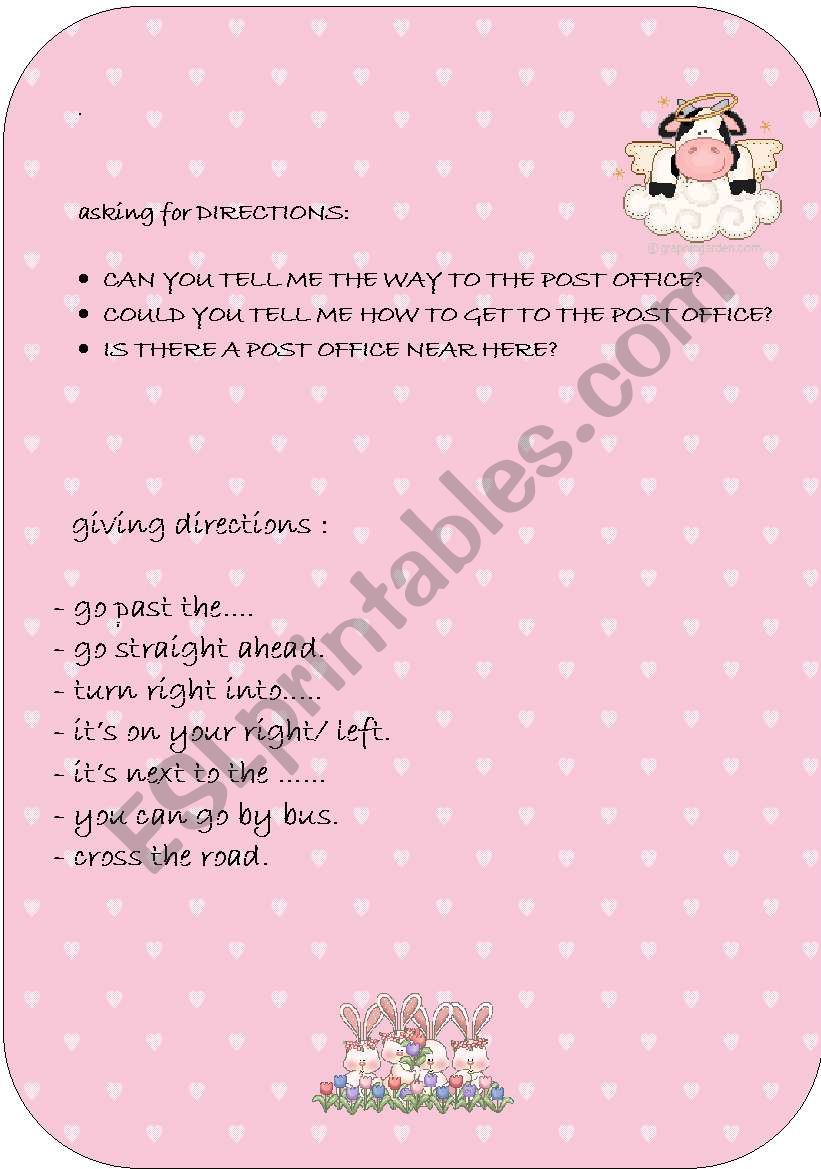 rules for giving directions worksheet
