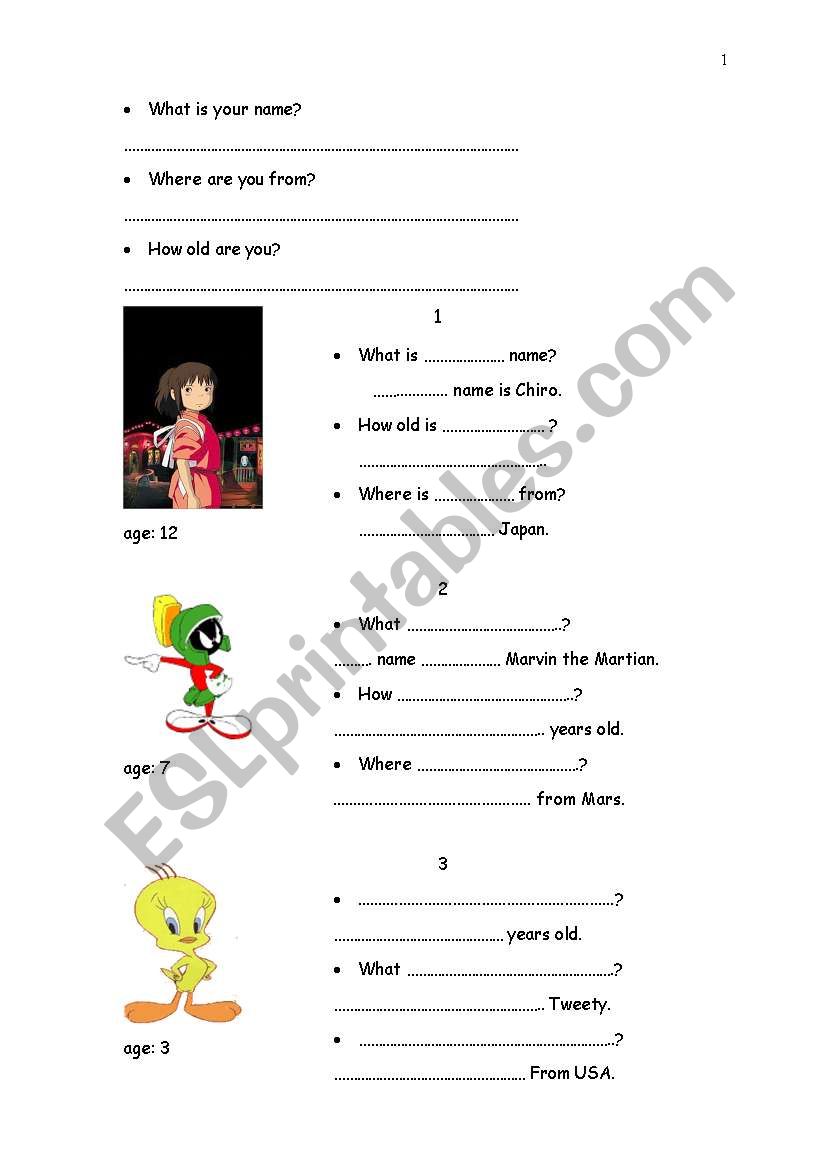 what is your name? worksheet