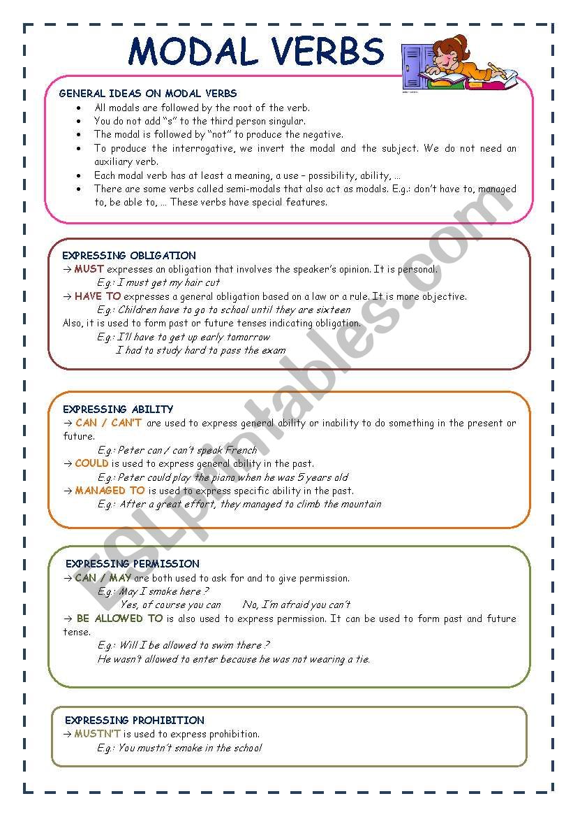 Fill in appropriate modal verbs