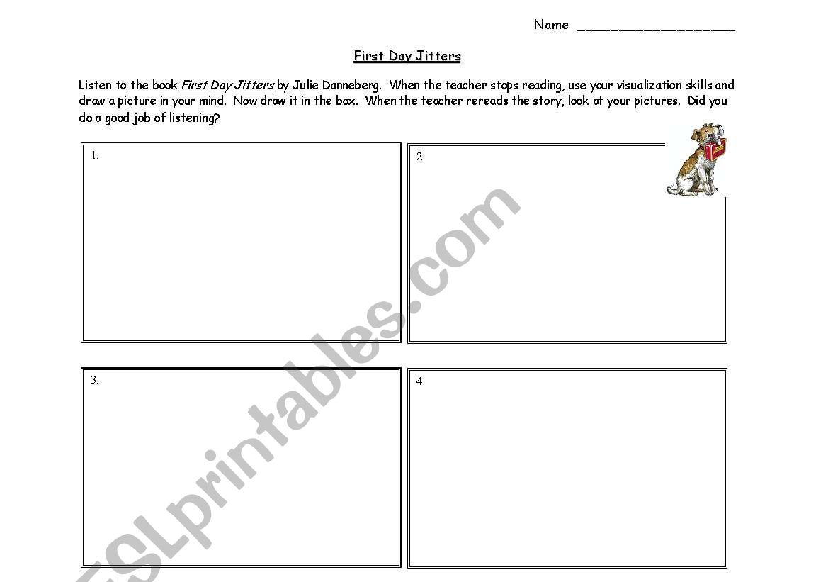 First Day Jitters worksheet