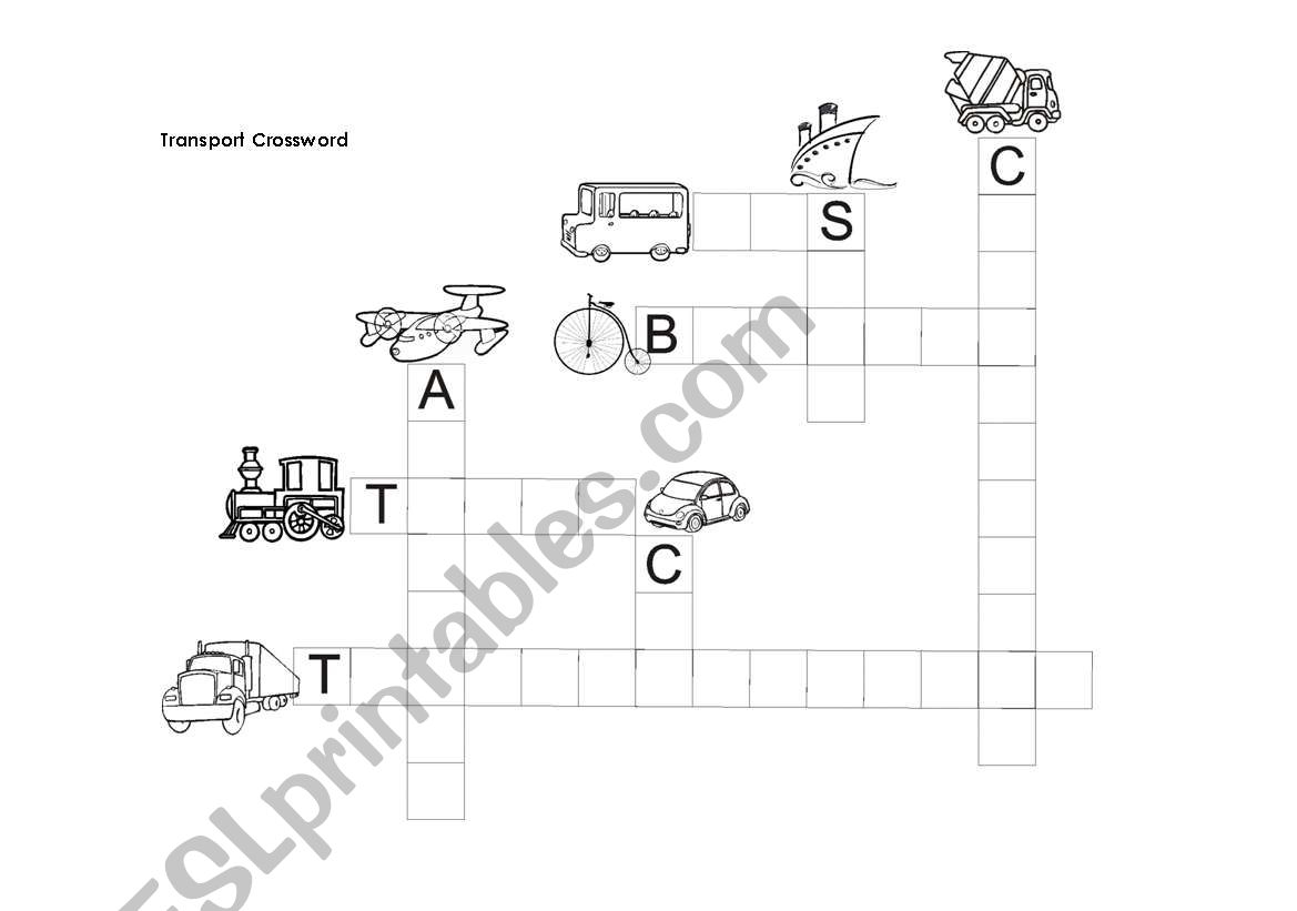 Transport Crossword worksheet