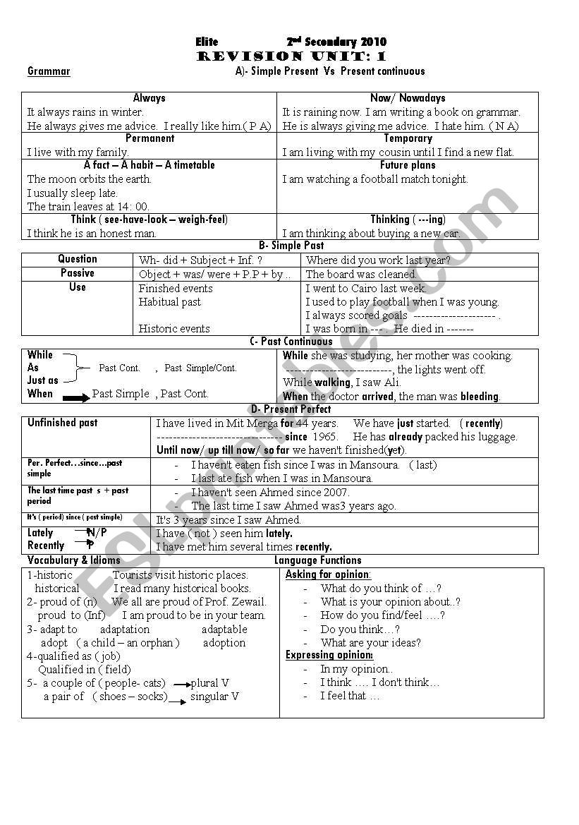 2nd secondary 2010 - Revision U 1