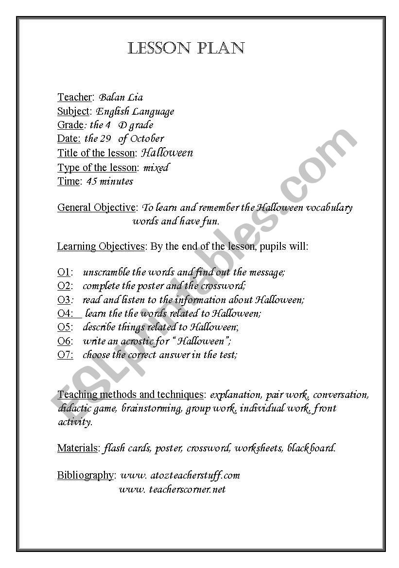 halloween worksheet