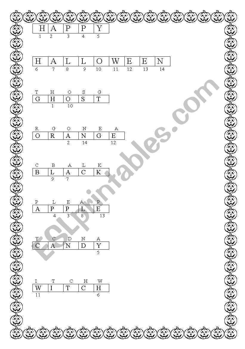 worksheets on Halloween worksheet