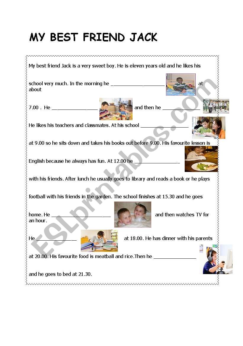 MY BEST FRIEND JACK worksheet