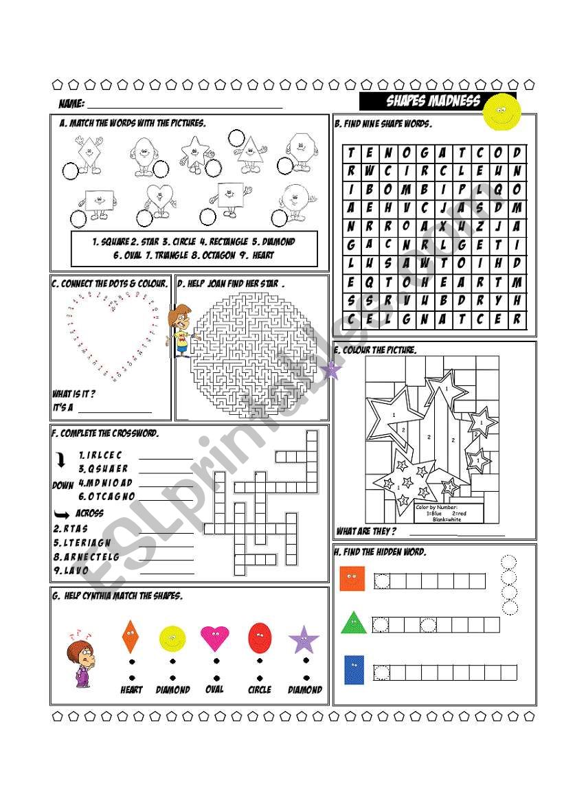 Shapes Madness worksheet