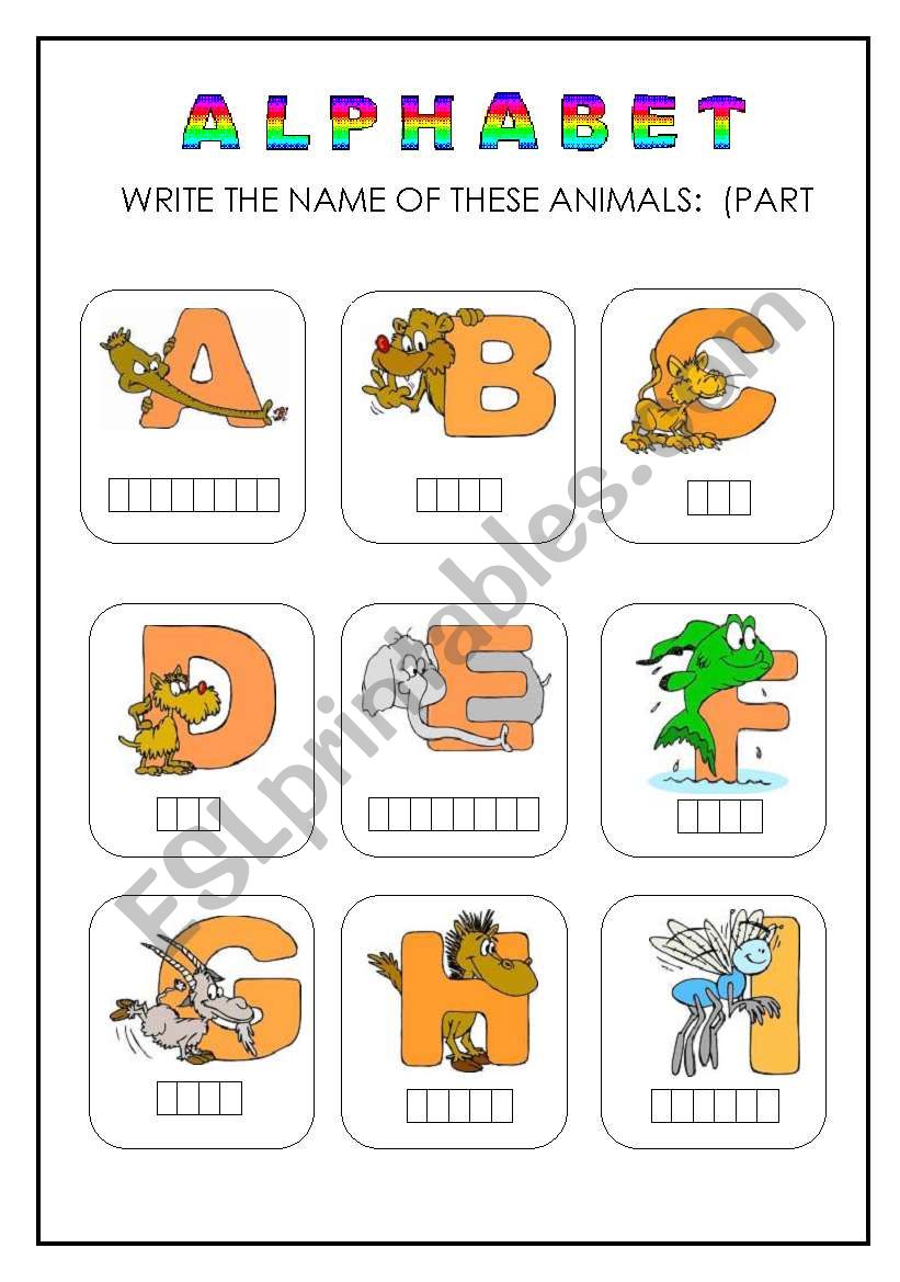 ALPHABET (PART 1) worksheet