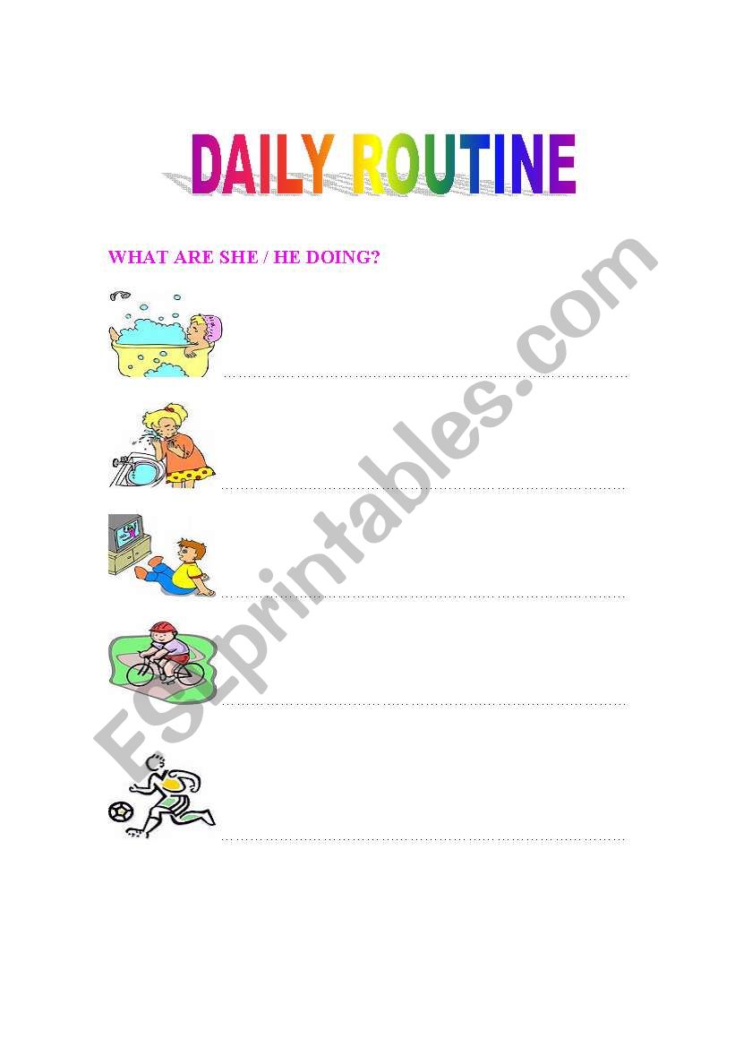 DAILY ROUTINE worksheet