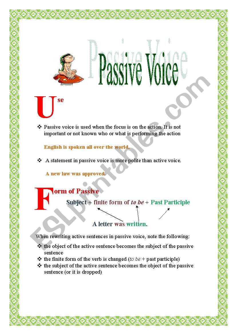 Passive voice worksheet
