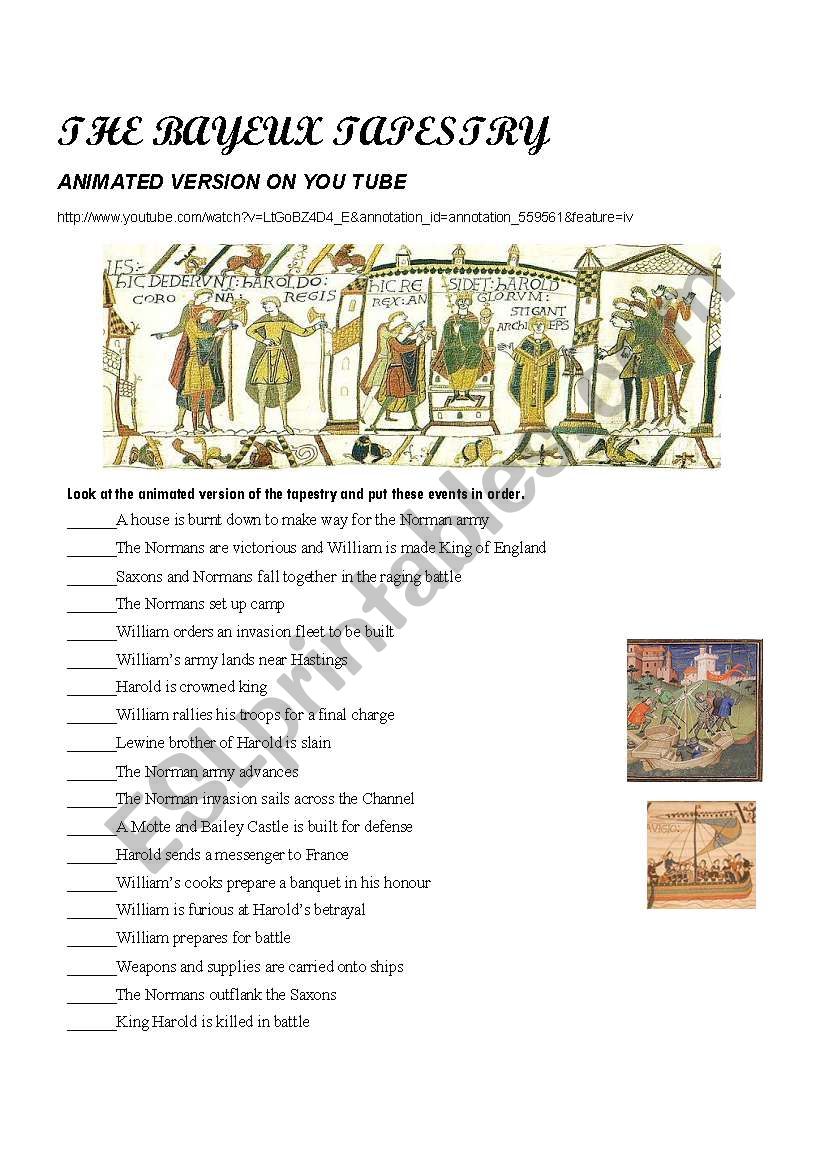 The Bayeux Tapestry ( video ) worksheet