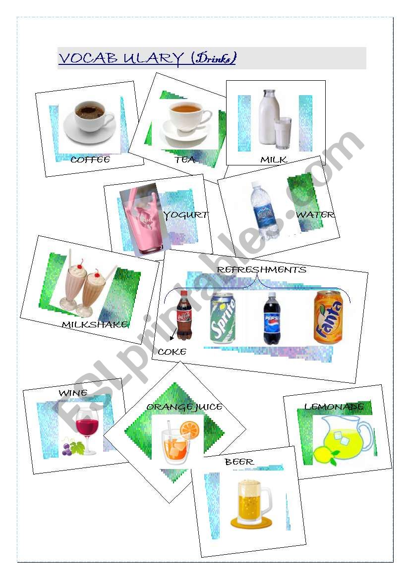 DRINKS VOCABULARY worksheet