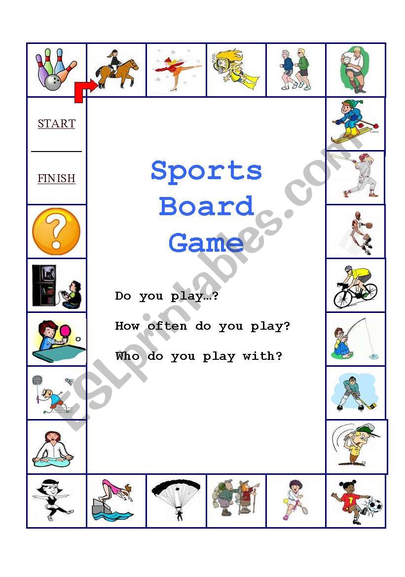 Sports Board Game worksheet