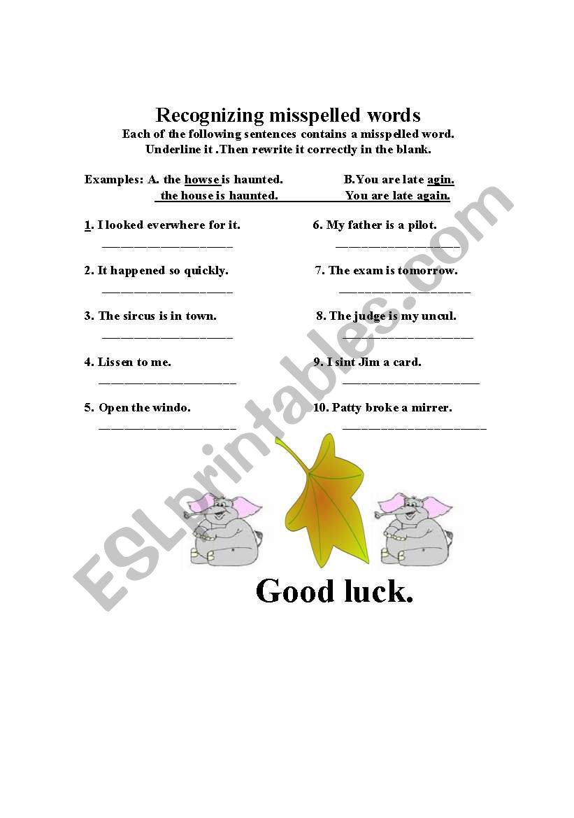 words practice worksheet