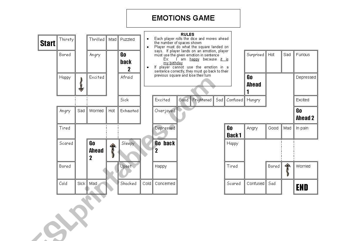 Emotions Game worksheet
