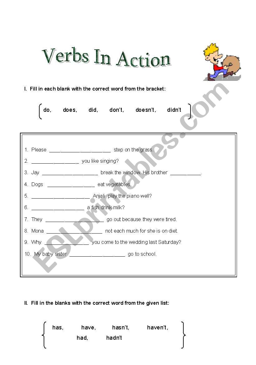 Verbs - Use of the verb do and have