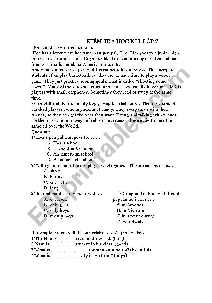 Test worksheet