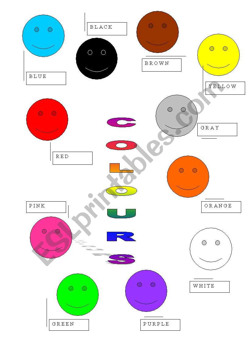 colours smiles worksheet