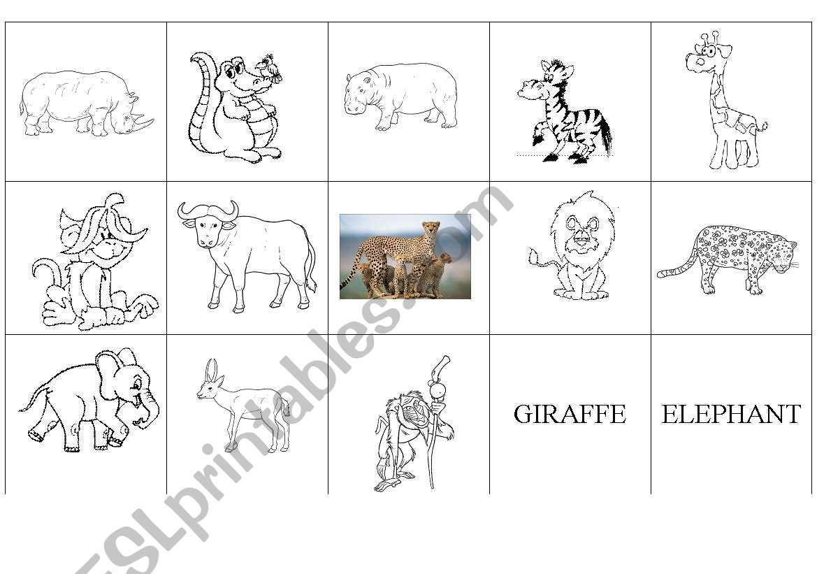 ANIMAL MEMORY GAME worksheet