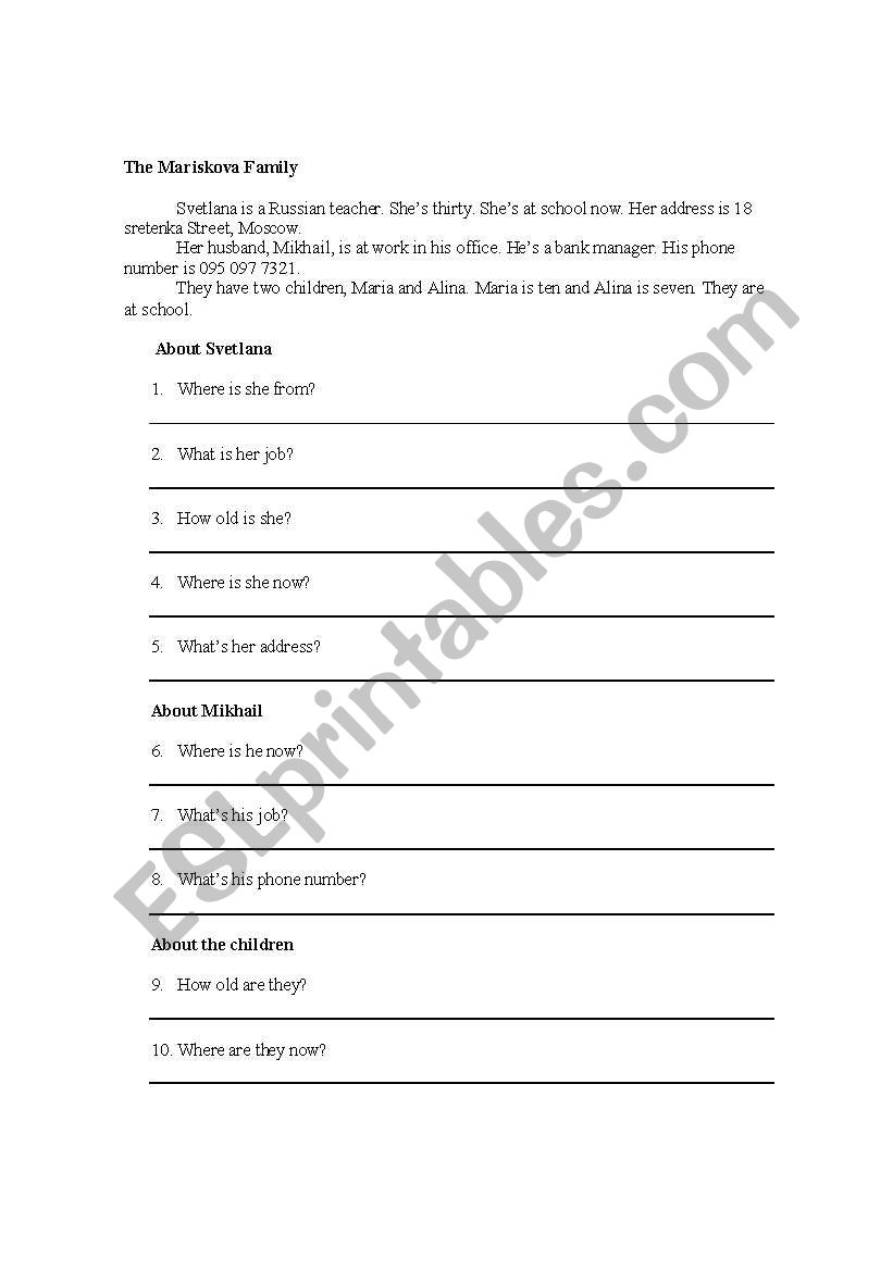 WH QUESTIONS worksheet