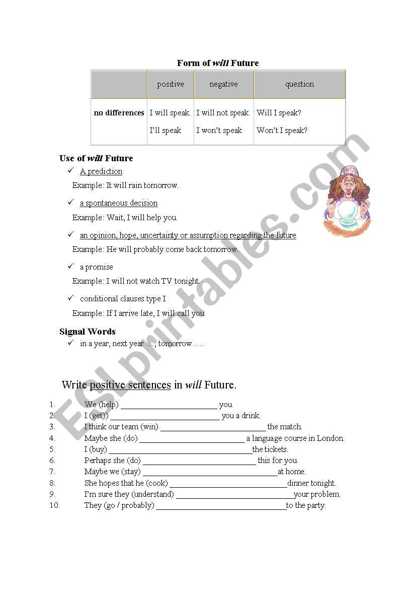 Will Future worksheet