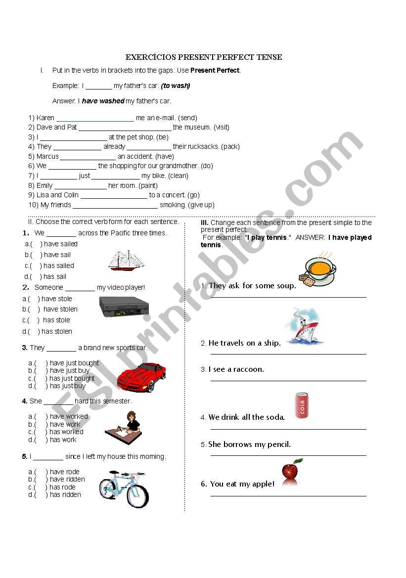 Present Perfect Tense worksheet