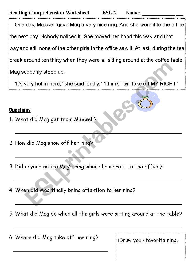 Reading Comprehension Worksheet (1)