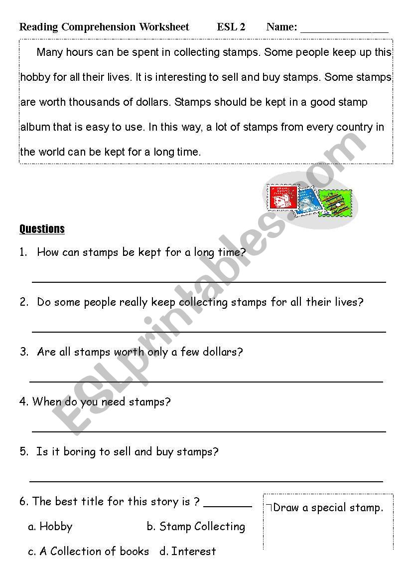 Reading Comprehension Worksheet (2)