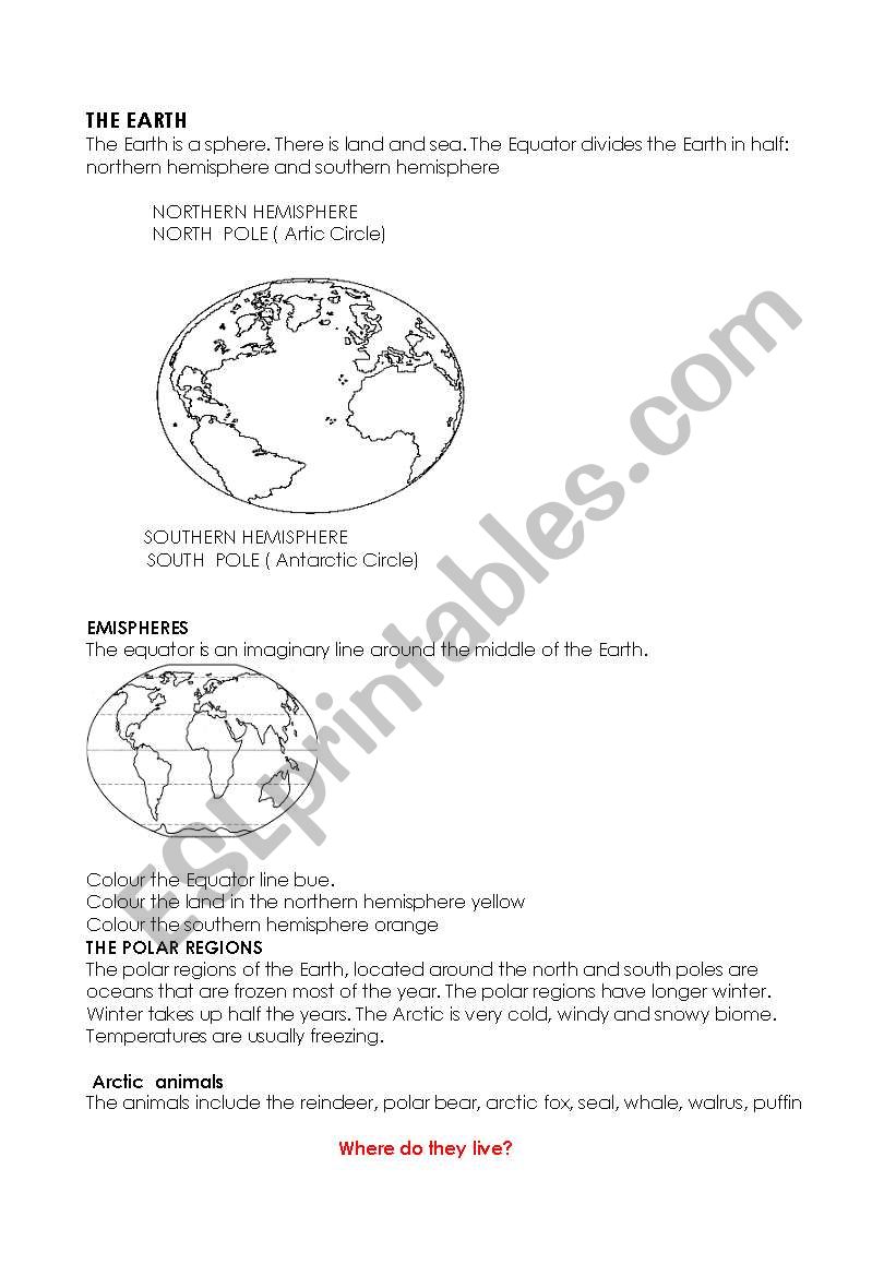 The Earth worksheet