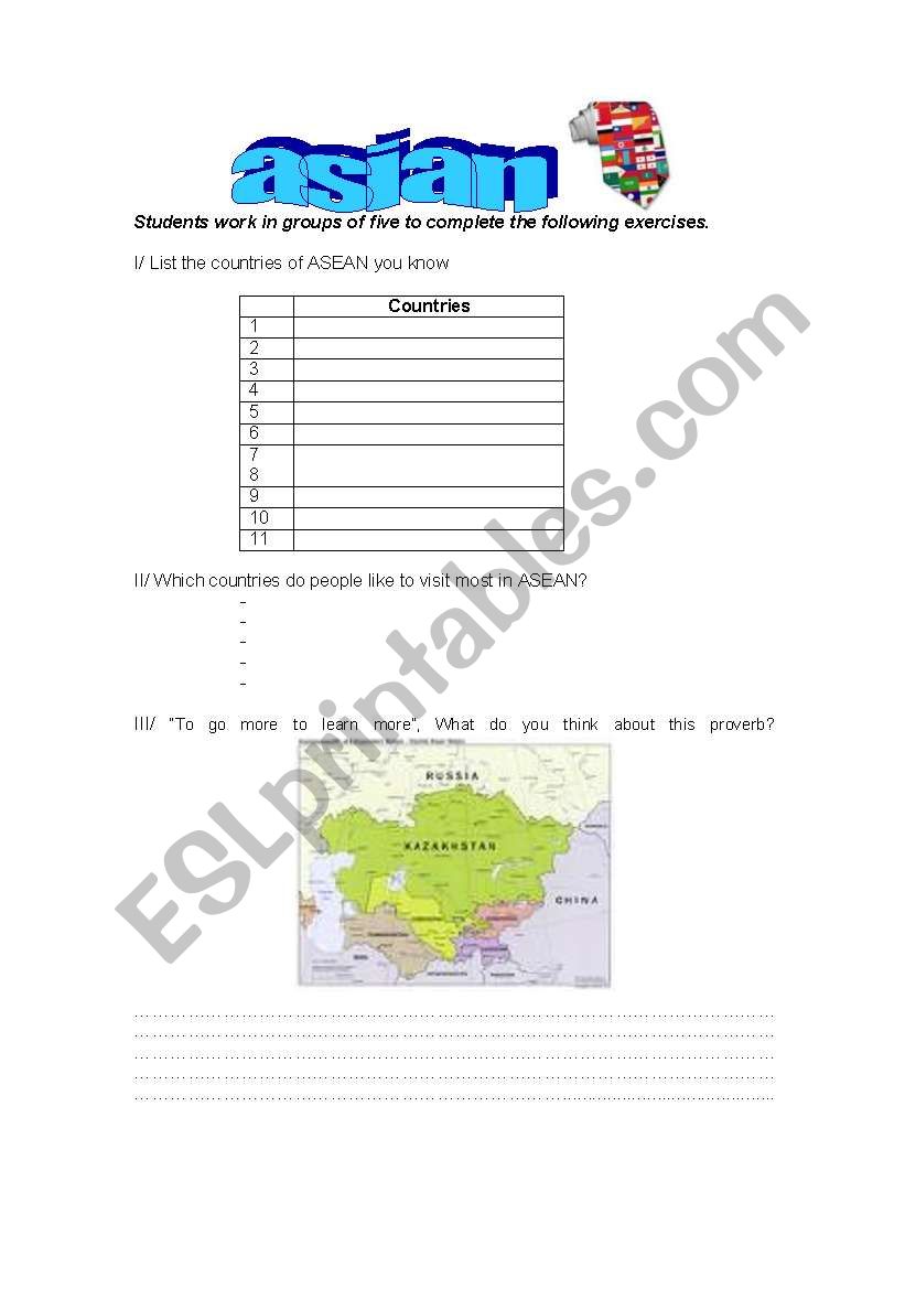 asian worksheet