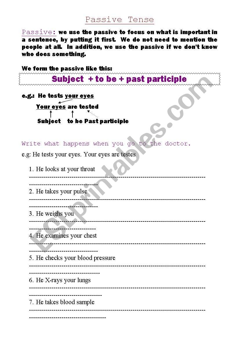 Passive voice worksheet