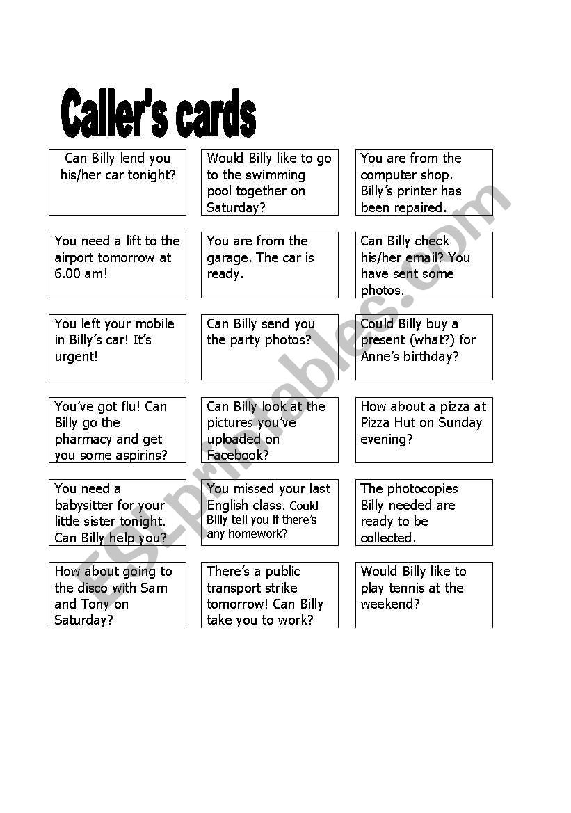 The Telephone Game 2 - Speaking in small groups - ESL worksheet by Roclam
