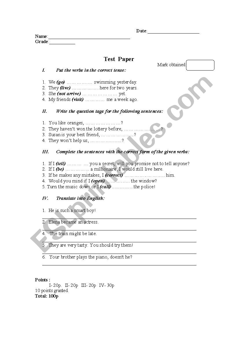 8TH GRADE EVALUATION worksheet