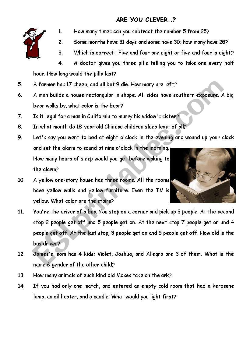 Clever Questions)) worksheet
