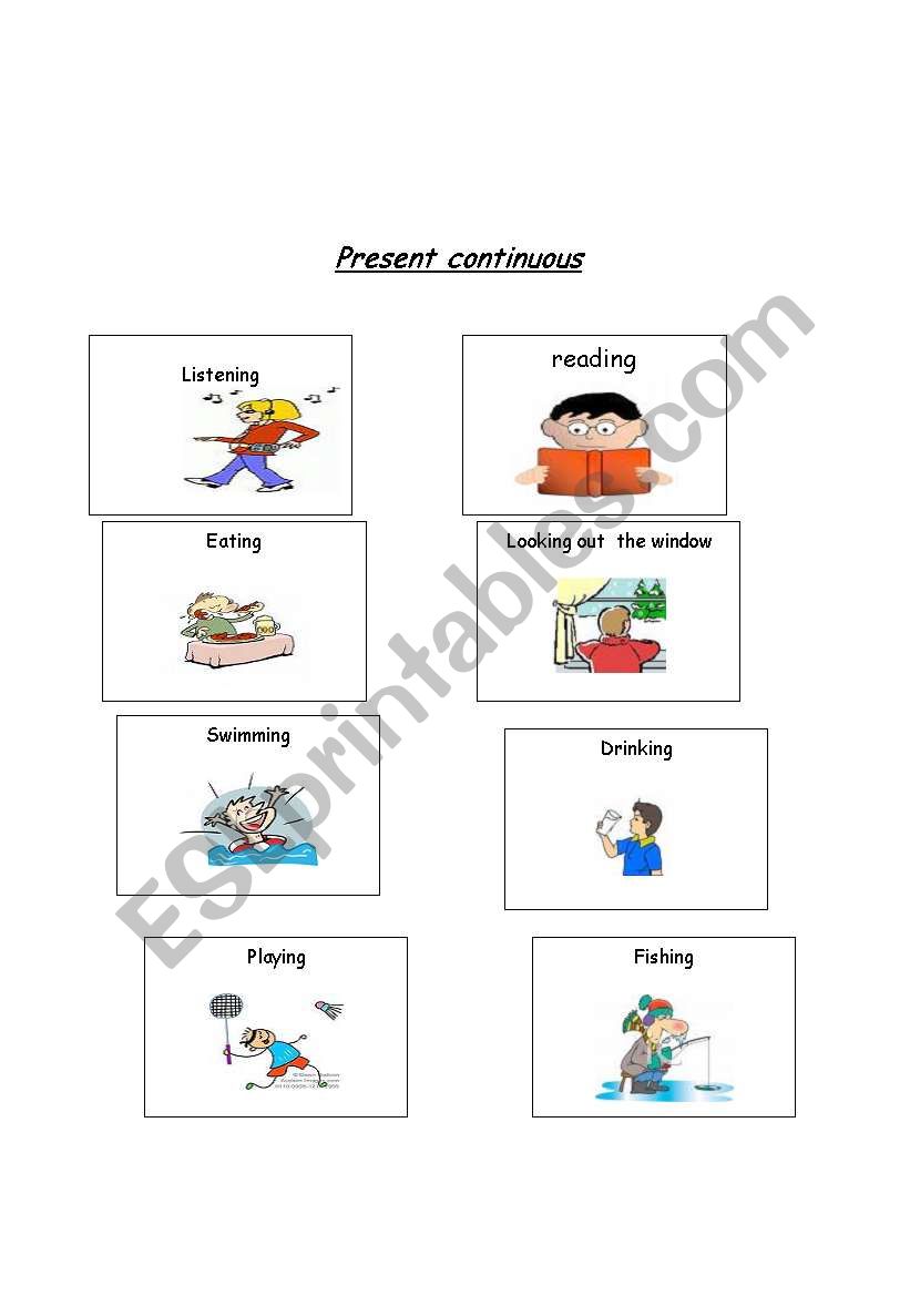 present continuous worksheet