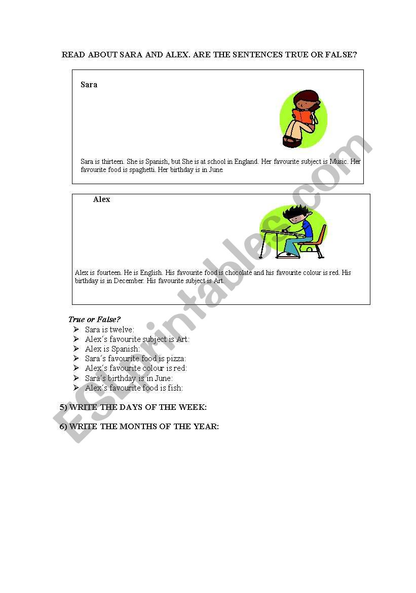 TRUE OR FALSE? worksheet